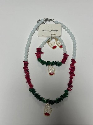 Aesco 2026 Yılbaşı Doğaltaş Set Kolye