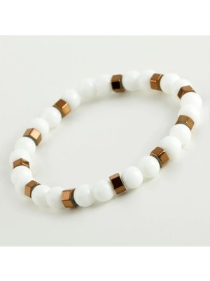 Aesco Sedef & Hematit Doğaltaş Bileklik