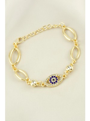 Aesco Oval Gözlü Taşlı Trend Bileklik