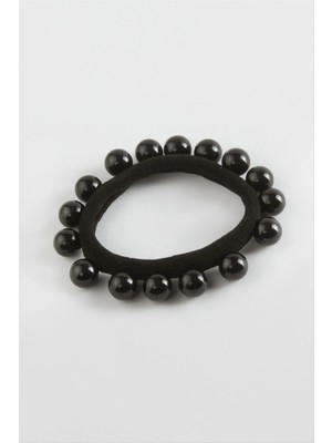 Aesco Siyah Renkli Boncuklu Havlu Toka 1 Adet