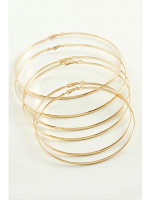 Aesco Düz Metal Halka Küpe 6 Adet