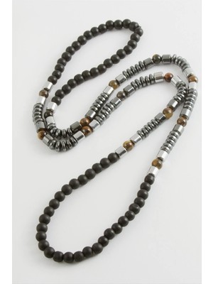 Aesco Hematit Onix Doğaltaş Kolye