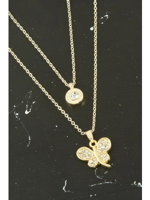 Aesco Kelebek Yeni Sezon Ikili Kolye