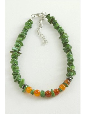 Aesco Çakra Yeşim Kırık Doğaltaş Kolye