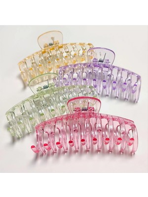 Aesco 11 cm Oval Büyük Şeffaf Renkli Mandal Toka 1 Adet