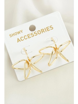 Aesco Çiçek Oval Metal Küpe