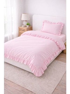 Madame Home Çift Kişilik Fırfırlı Nevresim Takımı Pamuklu Kumaş Şık Yatak Odası Takımı