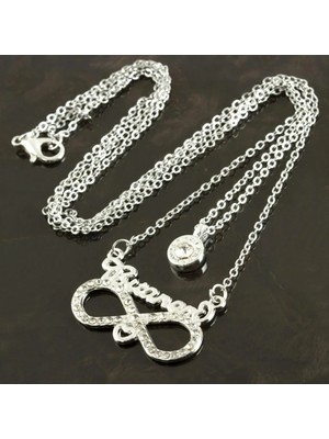 Aesco Birtanem Yazılı Sonsuzluk  Yeni Sezon Ikili Kolye