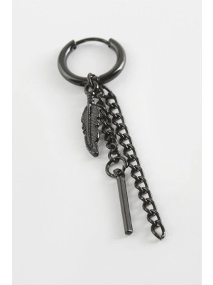 Aesco Yaprak Çubuk Erkek Çelik Küpe