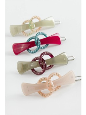 Aesco Halka Taşlı Klipsli Toka