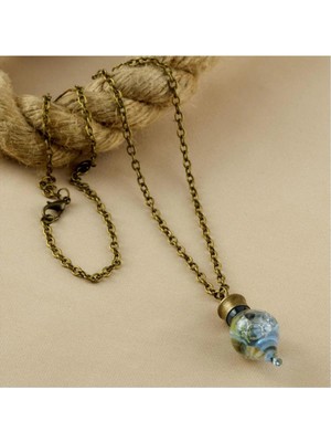 Aesco Sulu Çiçek Fanus Canlı Kolye