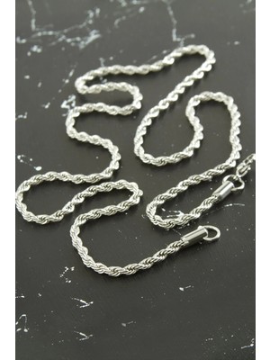 Aesco Burgulu Zincir Çelik Kolye 55 cm