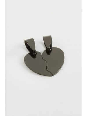 Aesco Kalp Isim Yazılabilir Çift Çelik Kolye Ucu 2 cm