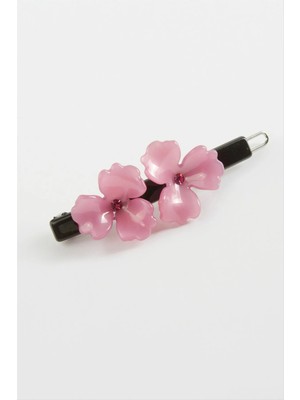 Aesco Çiçek Taşlı Klipsli Toka