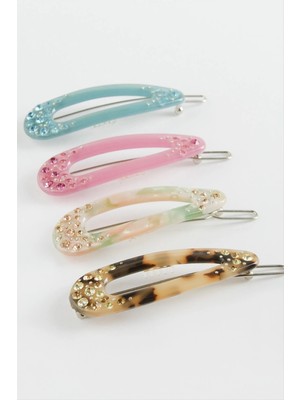 Aesco Oval Taşlı Klipsli Toka