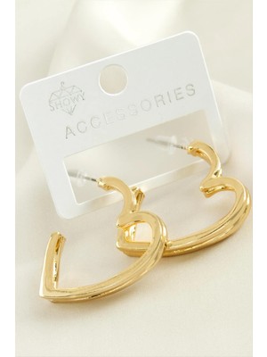 Aesco Kalp Çift Sıra Metal Küpe