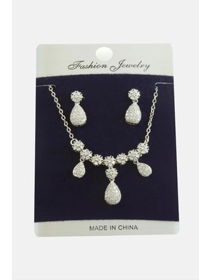 Aesco Damla Zirkon Taşlı Set Kolye