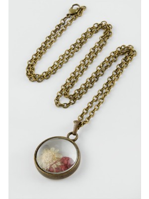 Aesco Karışık Renkli Çiçek Canlı Kolye