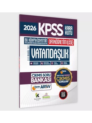 Karakutu Yayınları 2026 Fullortaöğretim Kpss Vatandaşlık Kara Kutu Ösym Çıkmış Soru Bankası Son 15 Yıl(Sadece Lise)