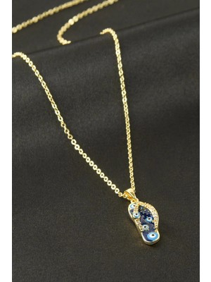 Aesco Terlik Nazar Zirkon Taşlı Kolye