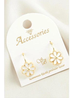 Aesco Çiçek Mineli Klipsi Küpe