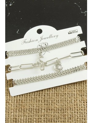 Aesco 3 Adet Deniz Atı Trend Zincir Bileklik