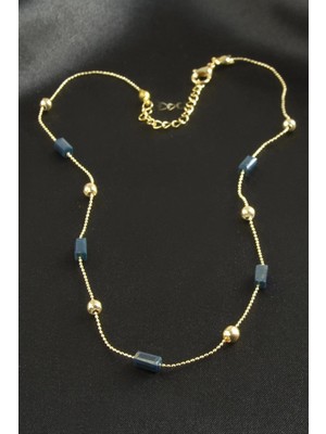 Aesco Dikdörtgen Kristal Zincir Kolye