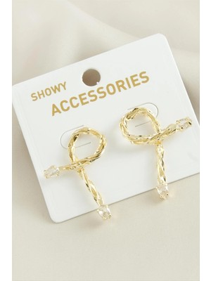 Aesco Oval Yeni Sezon Damla Taşlı Küpe