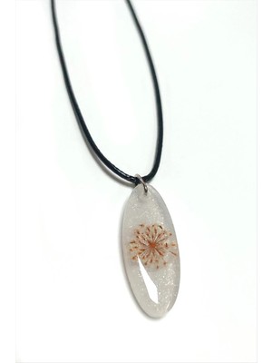 Aesco Sultanotu Çiçeği Oval Epoksi Kolye