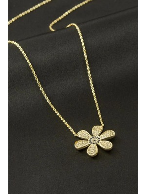 Aesco Çiçek Zirkon Taşlı Kolye