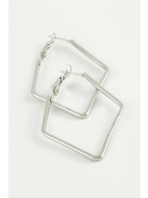 Aesco Dörtgen Halka Küpe 7,5 cm