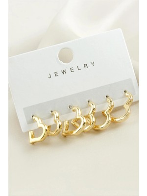 Aesco 6 Adet Kalp Metal Küpe