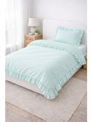 Madame Home Çift Kişilik Fırfırlı Nevresim Takımı Pamuklu Kumaş Şık Yatak Odası Takımı