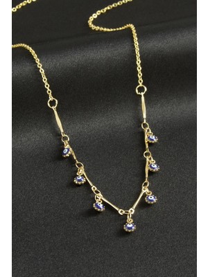 Aesco Çivili Nazarlı Mineli Kolye