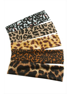 Aesco Leopar Desenli Saç Bandı 6 cm