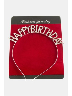 Aesco Happy Birtday Yazılı Taşlı Taç