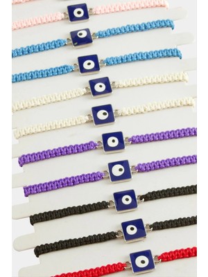 Aesco Kare Nazar Makrome Örgülü Bileklik