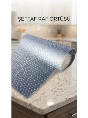 Epilons Mutfak Dolap Içi Kaydırmaz Şeffaf Raflık Örtüsü 45X300 cm Pvc Koruyucu