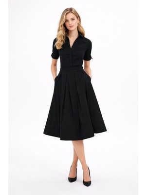 Barbora Keten Günlük Yazlık Ofis Kadın Elbisesi