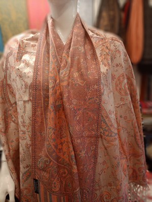 NQ Antik Tarçın Paisley Desen Pashmina Şal