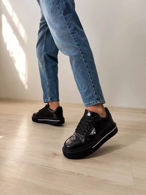 Zerenyus Zrk-04 Premium Kalite Siyah Kalın Taban Erkek Sneakers