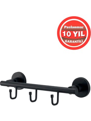 Banyom Home Paslanmaz Pirinç 3’lü Flora Banyo Set Askılık – Havlu ve Bornoz Askısı