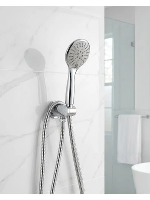 Selfbuysell Duş Başlığı Seti Spiral Hortum Hareketli El Duşu Tutacağı Kirece Dayanıklı Tasarım