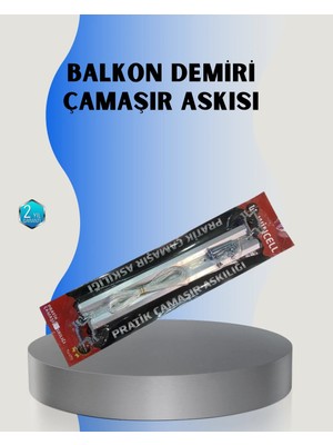 Selfbuysell 25X60 Balkon Askılığı Kare Demir Uyumlu Hava Dayanıklı Çamaşır Askısı