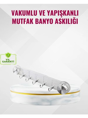 Selfbuysell Duvar Tipi Vakumlu Askılık Şeffaf Orta Tasarımlı