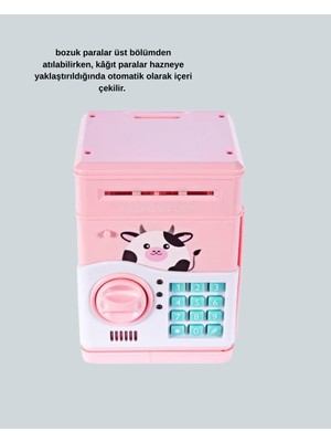 Selfbuysell Pembe Atm Kasa Görünümlü Elektronik Şifreli Çocuk Kumbarası