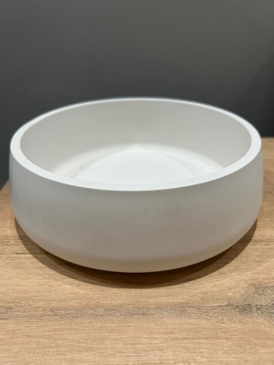 El Yapımı Taş Tozu Yuvarlak Mumluk – Dekoratif Minimal Ev Aksesuarı