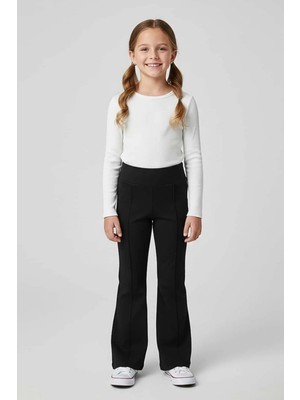 Zubi Baby & Kids Wear Kız Çocuk Dikiş Detaylı Ispanyol Paça Tayt Pantolon (11-15 Yaş)