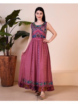 Fibula Bohem ve Otantik Desenli Standart Beden Ithal Bel Lastik ETEK36-44 Bedenler Arası Olur