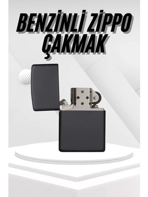 Aesco Hediyelik Zarif  Siyah Benzinli Çakmak